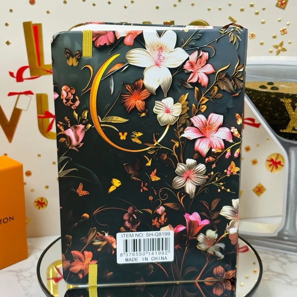 A-1CS-1A: NOTEBOOK: Brown & Gold Featuring a Majestic Floral Arrangement, NWOT